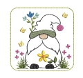 Bild 2 von Stickdatei Mugrug Untersetzer Wichtel Frühling Ostern