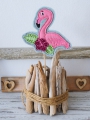 Bild 7 von Stickdatei Flamingo ITH SET Stabstickdatei Blumenstecker Aufhänger