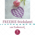 Freebie Stickdatei Herz 9x9cm