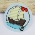 Bild 2 von Stickdatei doodle Piratenboot verschiedene Größen