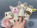 Bild 6 von Stickdatei ITH Fingerpuppen Tiere SET Hund Katze Schwein Giraffe