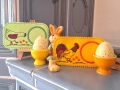 Bild 5 von Stickdatei Untersetzer für Eierbecher Ostern Hahn Huhn