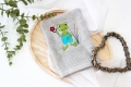 Bild 3 von Stickdatei lustiger Frosch mit Blume