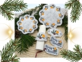 Stickdatei Untersetzer Weihnachten Orange Mandarine Zweige Zapfen