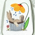 Bild 1 von Stickdatei Hasendusche Hase doodle SET verschiedene Größen
