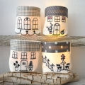 ITH 10x10cm Lichterbeutel Stickdatei Haus kleine Häuser SET