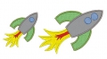 Stickdatei Rakete Applikation 10x10cm und 13x18cm