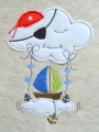 Bild 2 von Stickdatei Wolkenschiff   / (Größe) 13x18cm