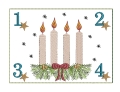 Bild 2 von Stickdatei ITH Kerzen Untersetzer Advent Adventszeit Adventskranz to go