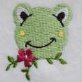 Bild 2 von Stickdatei Frosch kleiner Frosch mit Blume