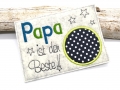 Stickdatei Papa Vatertag Mug Rug Tassenteppich 13x18cm