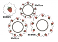 Bild 5 von Stickdatei Erdbeere Mugrug Untersetzer Erdbeeren Blumenform 4 Größen