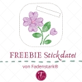 Bild 1 von Freebie ITH Stickdatei Geschenkanhänger Reliefblume 10x10cm