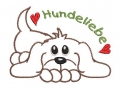 Stickdatei Hund liegend Konturstich 4er SET 13x18cm