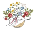 Bild 3 von Stickdatei Hut Blumen Vollstick