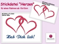 Bild 1 von Stickdatei Kontur doppeltes Herz SET für 10x10cm Rahmen