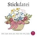 Stickdatei Hut Blumen Vollstick
