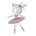 Bild 1 von Stickdatei Ballerina Tänzerin Redwork  verschiedene Größen