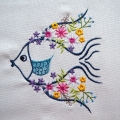 Bild 2 von Stickdatei Fisch mit Blumen Boho