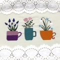 Bild 1 von Stickdatei Blumentassen Blumen Blümchen Tassen 