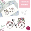 Bild 1 von Stickdatei Fahrrad mit Blumen verschiedene Größen