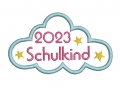 Stickdatei Schulanfang 2023 Applikation Wolke 10x10cm