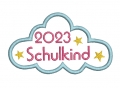 Bild 1 von Stickdatei Schulanfang 2023 Applikation Wolke 10x10cm