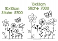 Bild 4 von Stickdatei Blumenwiese Redwork verschiedene Größen
