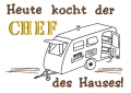 Bild 2 von Stickdatei Camping für Geschirrtuch Schürze CHEF mit Wohnwagen