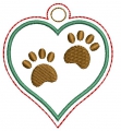 Bild 2 von ITH Stickdatei Schlüsselanhänger Tatzen Haustier mit Herz