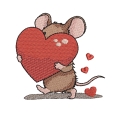 Bild 2 von Stickdatei Maus Herz Valentinstag Liebe 10x10cm