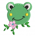 Bild 1 von Stickdatei Frosch kleiner Frosch mit Blume