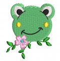 Stickdatei Frosch kleiner Frosch mit Blume