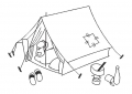 Bild 1 von Stickdatei Zelt Camping Redwork 4 Größen