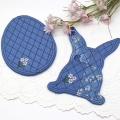 Bild 2 von Stickdatei Untersetzer Quilt Optik Ostern Hase und Ei BLANKO verschiedene Größen