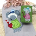 Bild 1 von Stickdatei doodle Wintermaus mit Vollstickdatei mit Herzen