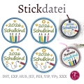 Bild 1 von Stickdatei Schulanfang 2026 2027 Applikation runde Button 10x10cm mit blanko