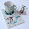 Bild 1 von  Stickdatei Mug Rug Untersetzer Meerjungfrau 13x18cm und 13x20cm