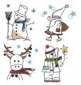 Bild 1 von Stickdatei Winter Figuren Schneemann Elch Bär Weihnachtsmann