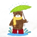 Bild 3 von Stickdatei Bär Pfütze Pfützenbär doodle Applikation