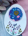 Bild 6 von ITH Mug Rug Stickdatei Eiform Blumen