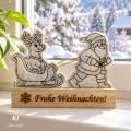 Stickdatei ITH Rentier mit Weihnachtsmann Sockeldatei Stabstickdatei
