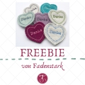 Bild 1 von Freebie Stickdatei ITH Herz DANKE