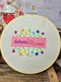 Bild 4 von Stickdatei Blumenrahmen Button liebste Mama