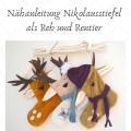 Nähanleitung Nikolausstiefel Reh Rentier inkl. Schnittmuster Anleitung und Stickdatei