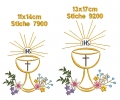 Bild 2 von Stickdatei Kreuz Kommunion für Gotteslob Blumen SET