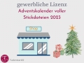 Gewerbliche Lizenz für den Adventskalender 2023 Stickdateien