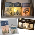 Stickdatei Lichterbeutel Weihnachten SET Wald Glocke Wichteltür