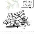 Bild 1 von Plotterdatei SVG Klammern Wäscheklammern
