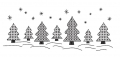 Bild 1 von Stickdatei Redwork Winterwald 10x26cm  / (Variante) SET 10x10cm,  10x18cm, 10x26cm